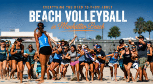 MBsand beach volleyball players training in Manhattan Beach